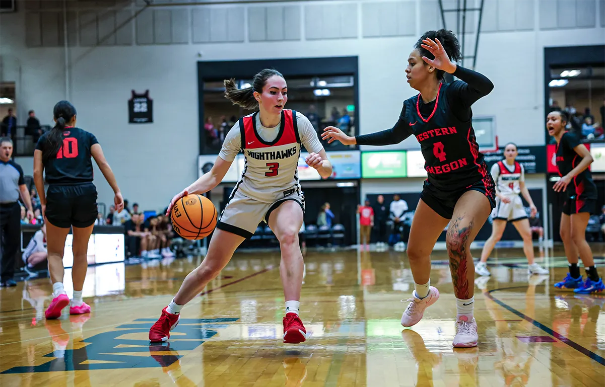 Photo of players on court